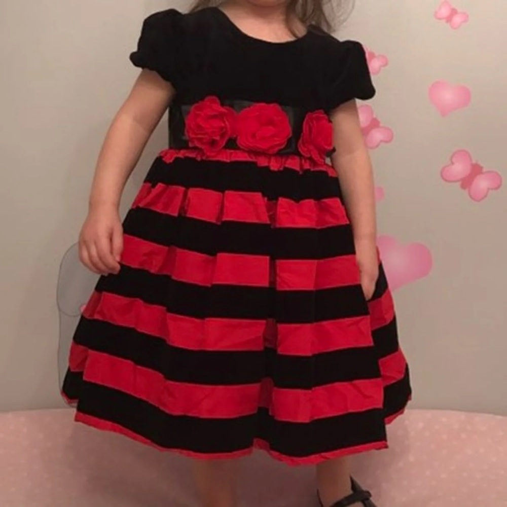 18 Months Christmas dress. Red black